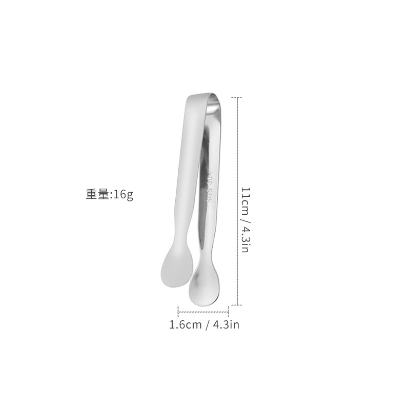 304 Stainless Steel Cube Sugar Clip Ice Clip Multifunctional Food Clip Coffee Bar Ice Bucket Hot Towel Clip Ice Cube Pliers