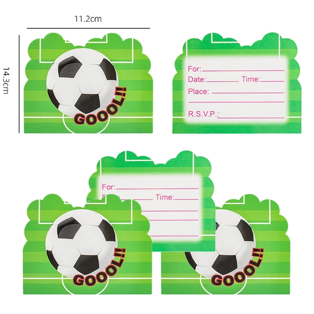 跨境儿童生日派对足球主题邀请卡生日派对祝福贺卡足球图案邀请函