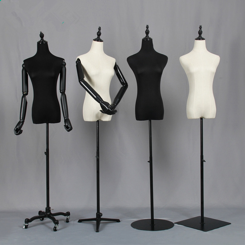服装店模特道具女新款橱窗展示模特假人半身黑色模特展示架-阿里巴巴
