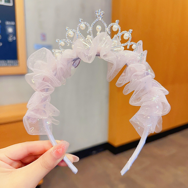 Children's Princess Super Fairy Crown Hair Band Girl Birthday Full-Year Photo Headband Baby Yarn Yarn Western Style Hairpin