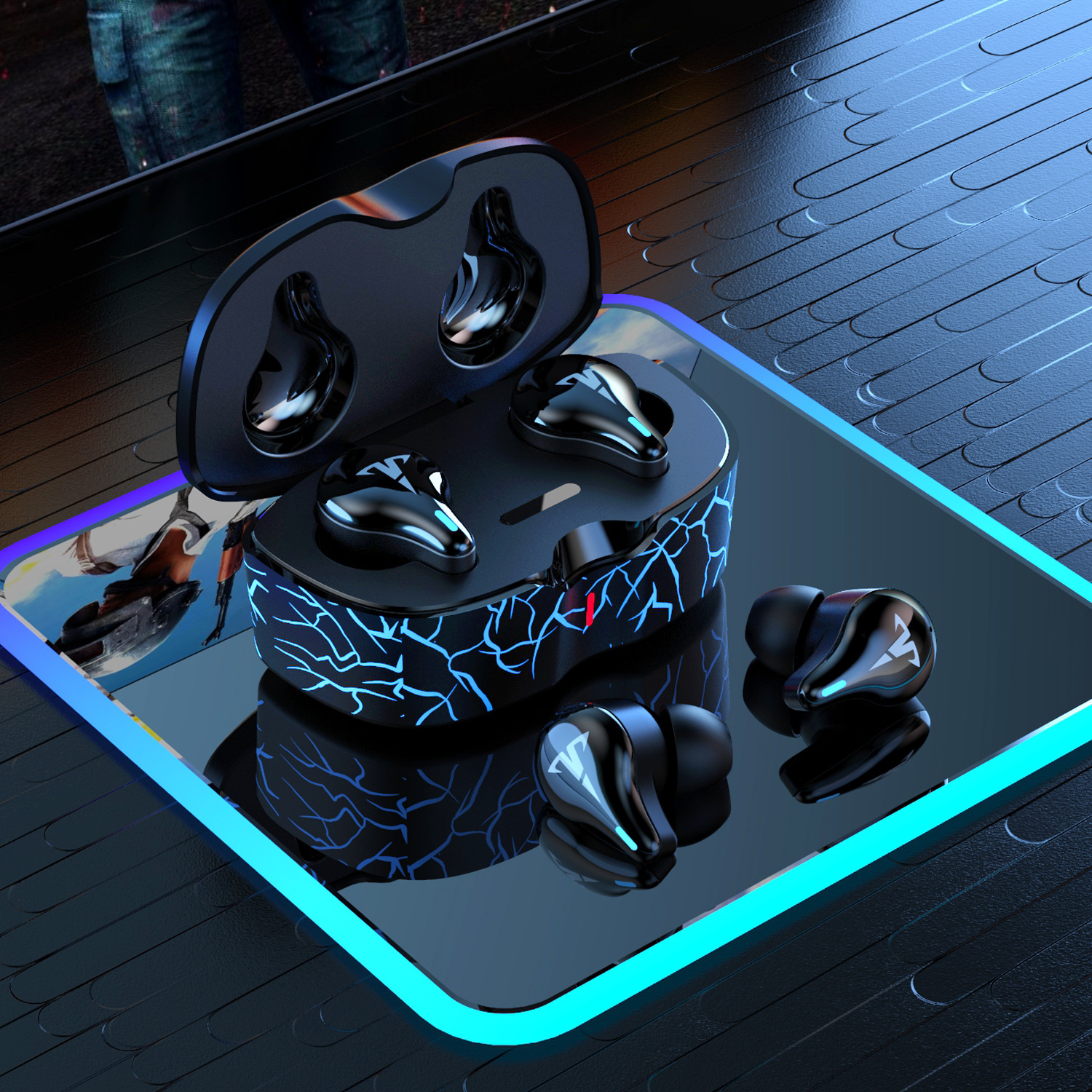 新款me19私模tws无线蓝牙耳机游戏电竞低延迟触控降噪耳机