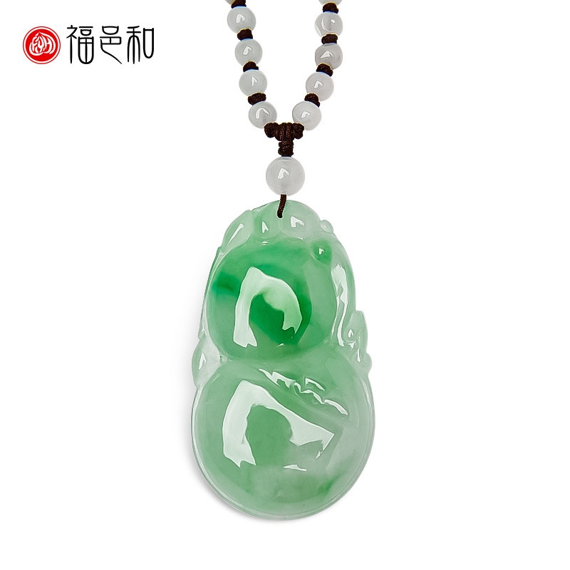 老坑缅甸冰种阳绿翡翠葫芦吊坠男女款a货玉器玉坠挂件证书-阿里巴巴