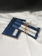 新中式仿古宣纸本深蓝色样板房书房麻绳假书卷线装书摆件