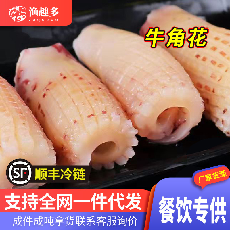 无冰新鲜牛角花鱿鱼花鱿鱼鲜冻牛角花海鲜冷冻量大火锅烧烤食材