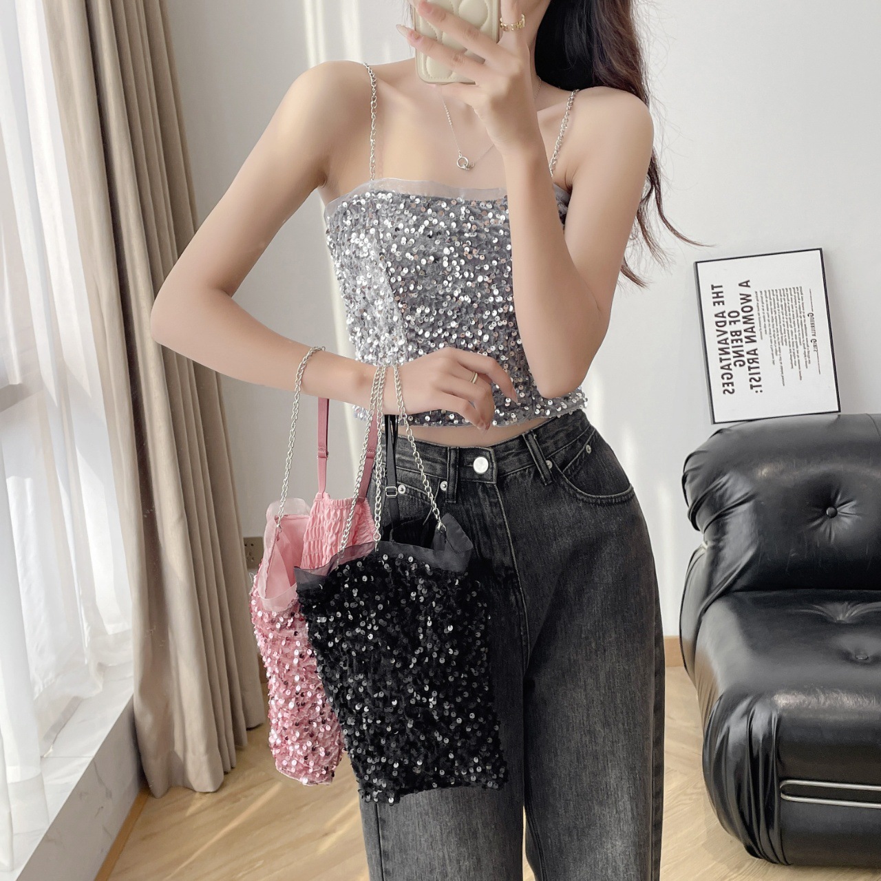 Women's Tube Top Vest, Design Sense, Summer Anti-Exposure Strapless Bandeau Outer Wear Inner Wear Top 2216