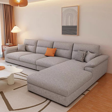 源头工厂制作棉麻布艺沙发现代简约客厅小户型直排科技布组合沙发