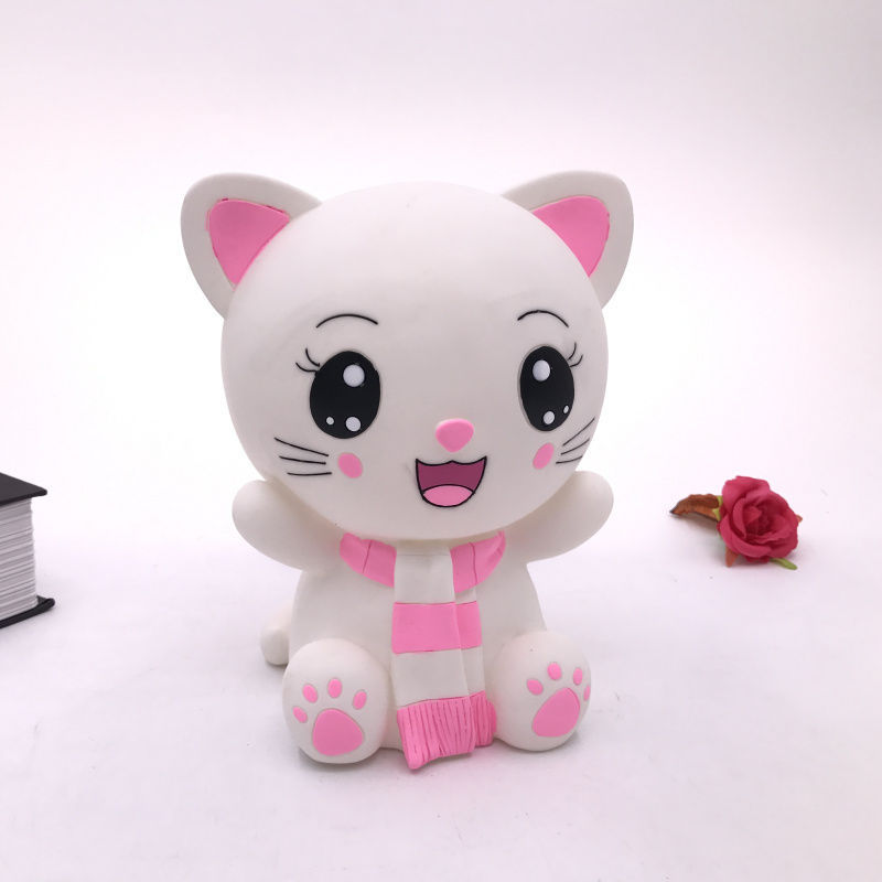 Cute Cat Coin Bank Vinyl Breaking-Proof Money Box Children's Birthday Gifts Home Desktop Decoration Exclusive