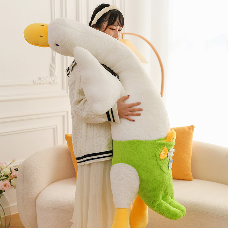 Cross-Border Big White Geese Sleeping Pillow Plush Toy Leg Clip Sleeping Pillow Female Ragdoll Child Comforter Toy Wholesale