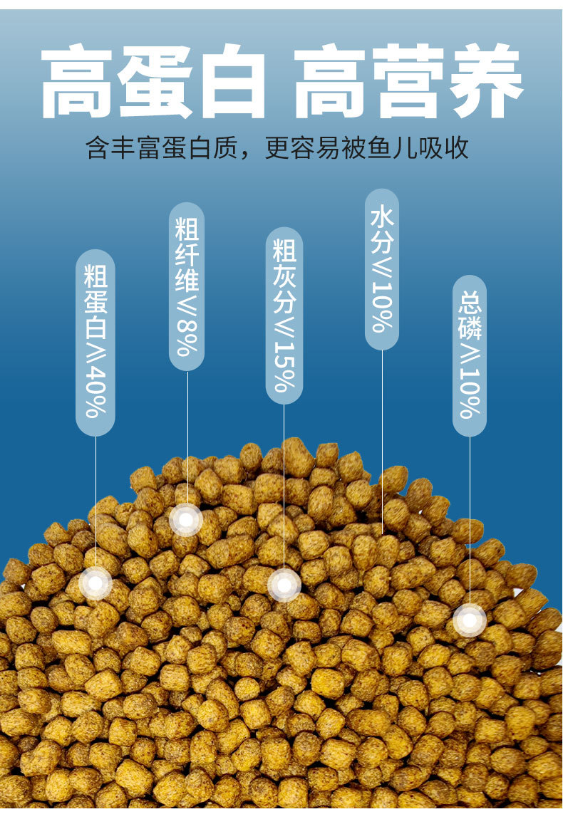 鱼饲料锦鲤金鱼鱼粮颗粒批发oem代工贴牌定制观赏鱼食饲料厂家