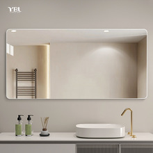 卫生间镜子无框挂墙式浴室镜洗手间卫浴贴墙洗漱台厕所壁挂玻云贸