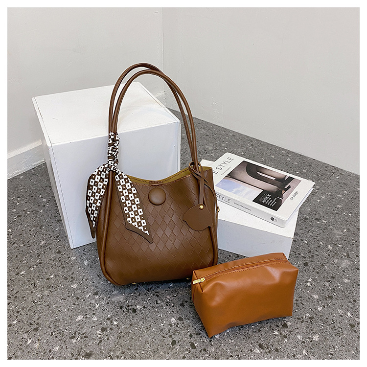 DIY Hand-Woven Bag Homemade Material Bag Fashion Casual Shoulder Messenger Pu Women's Bag New Fashion Tote Bag