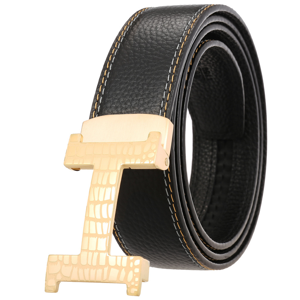 休闲皮带 新款不锈钢皮带 男士头层皮带 皮带ly36-61341-5