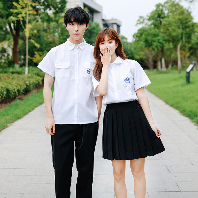 台湾附中校服衬衫百褶裙套装jk制服风琴褶高中学生学院风毕业班服