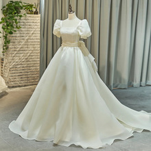法式主婚纱2024春季新款新娘气质简约森系超仙公主风大拖尾婚纱