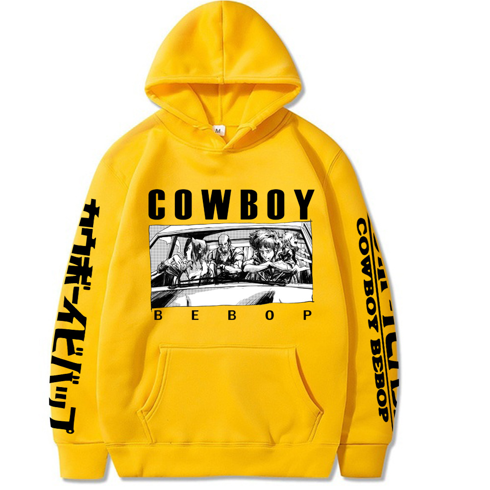 星际牛仔 cowboy bebop 印花宽松加绒连帽卫衣帽衫秋装男