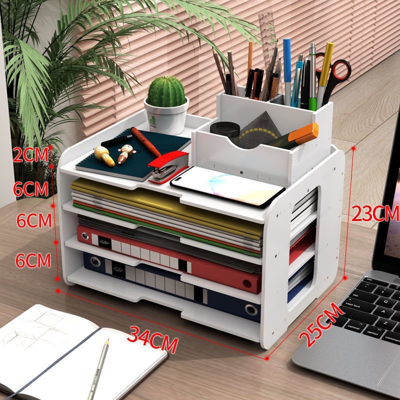 Wholesale File Box Stationery Multi-Layer Book Stand Storage Rack Office A4 Material Bookshelf Desktop Folder Storage Rack