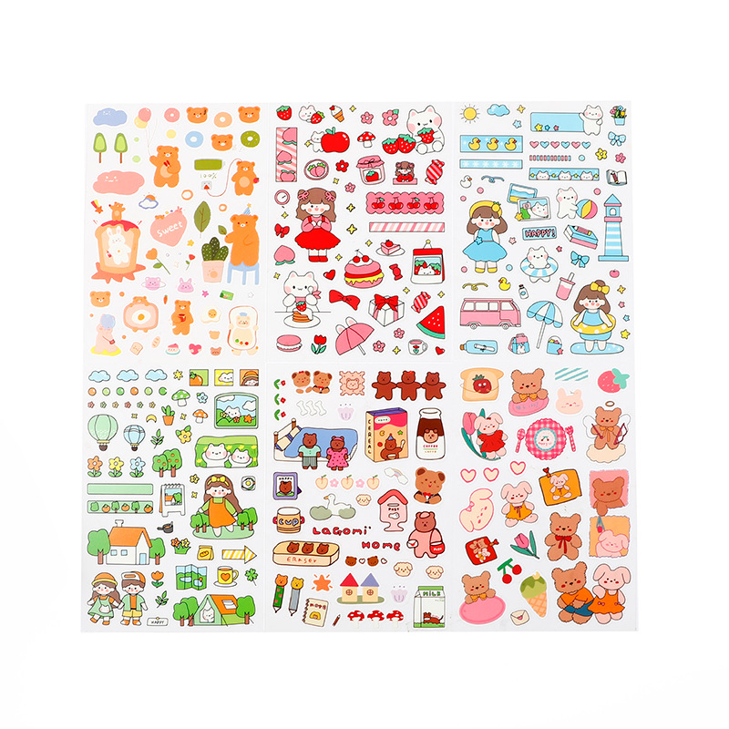 Cute Ins Fun Stickers Fresh Creative Diy Diary Journal Decorative Stickers Cartoon Student Stationery Stickers