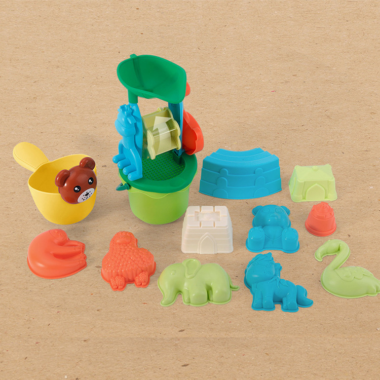 跨境儿童硬胶沙滩玩具 玩沙模具 海边玩沙金刚爪铲冰加厚工具套装