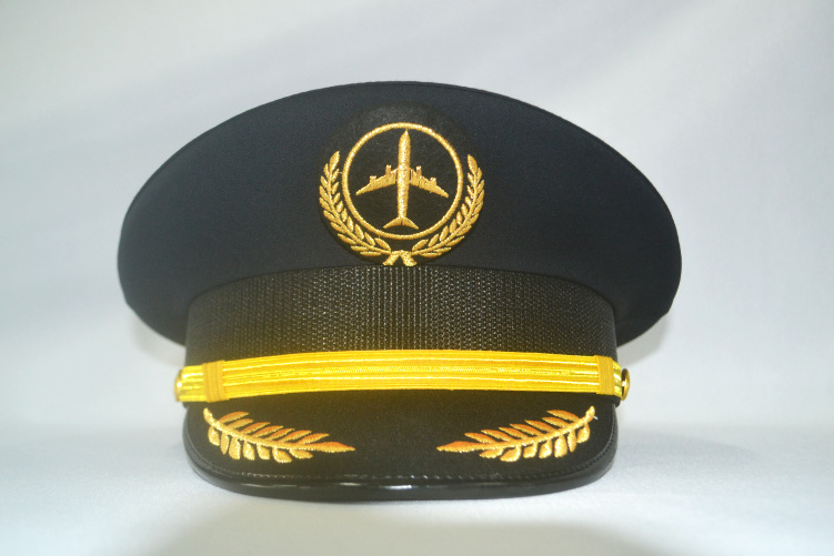 航空大檐帽 机长帽 飞行员大盖帽门物业安保帽子男款演出大盖帽
