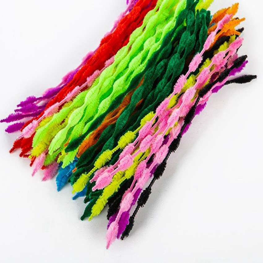 花毛条扭扭棒 幼儿园手工diy材料 波浪毛条外贸热销创意毛条毛根