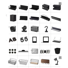 8JDK洞洞板配件墙上隔板可置物架书房电脑桌装饰书桌收纳架展示架