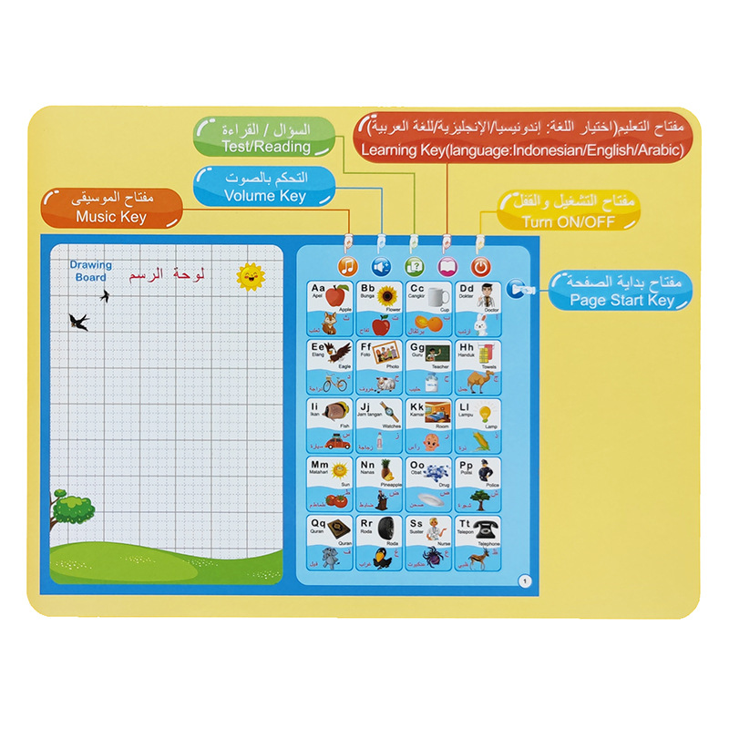 Cross-Border New Arrival English Arabic Indonesian Point Reading Machine Children's Early Education E-book Learning Toys Audio Book