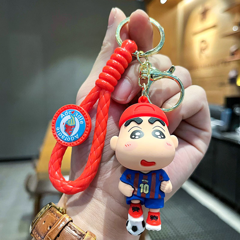 Cute Crayon Xiaoxin No. 10 Jersey Three-Dimensional Doll Car Key Ring Hanging Piece Pendant Night Market Stall Gift