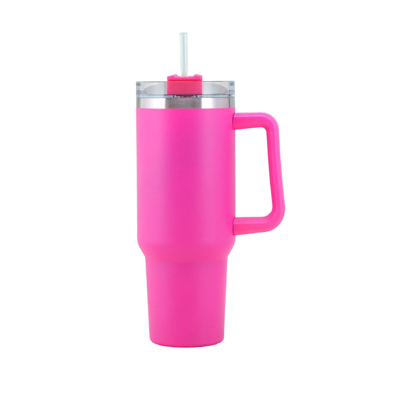 Cross-Border 40Oz New Handle Cup 304 Stainless Steel Straw Large Ice Cup Car Portable Thermos Cup Wholesale