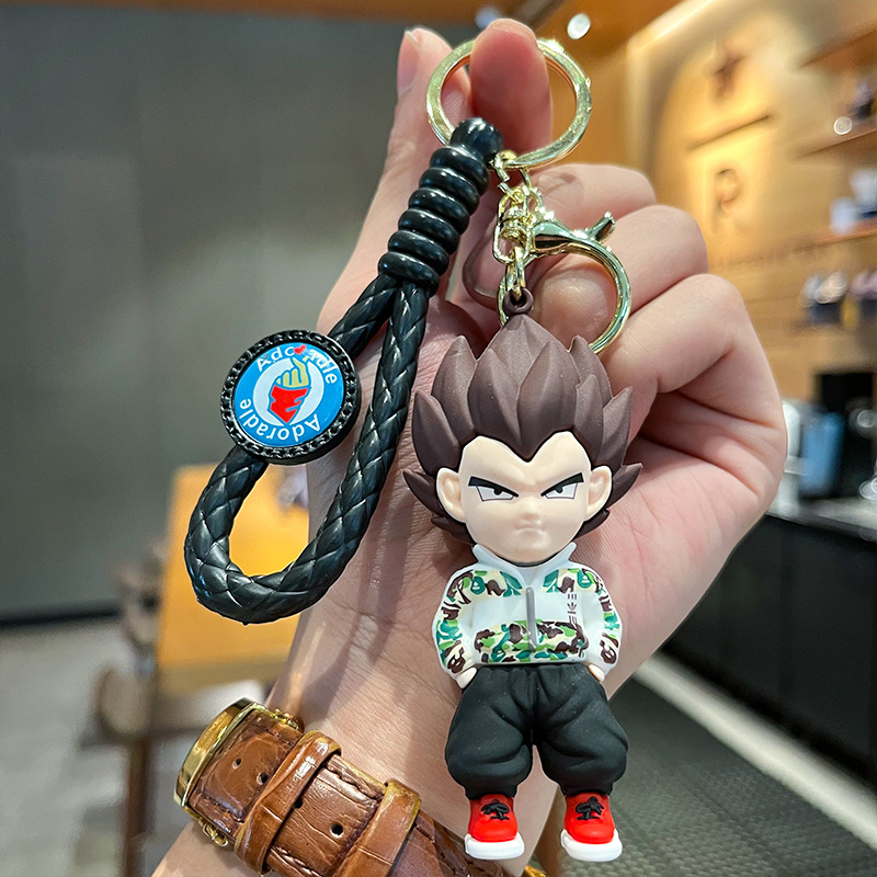 Cartoon Anime Dragon Ball Wukong Three-Dimensional Doll Car Key Ring Hanging Piece Pendant Night Market Stall Gift Wholesale