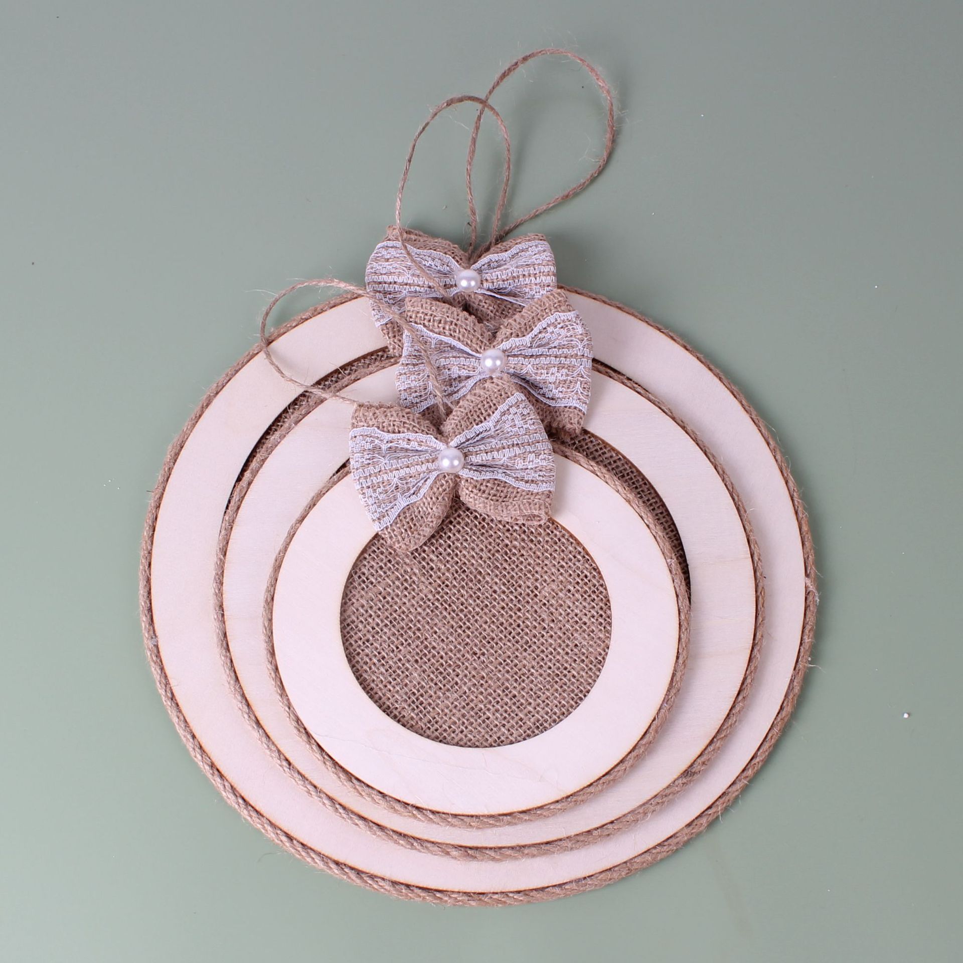 幼儿园布置吊饰环创装饰材料手工麻绳自制麻布网纱挂饰复古壁挂件