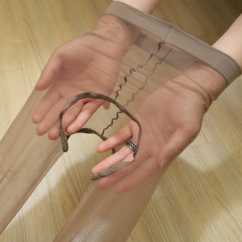 免脱开裆 女款一线 极超薄裆丝袜连裤袜无痕t裆0d丝袜子 透明透肤-阿