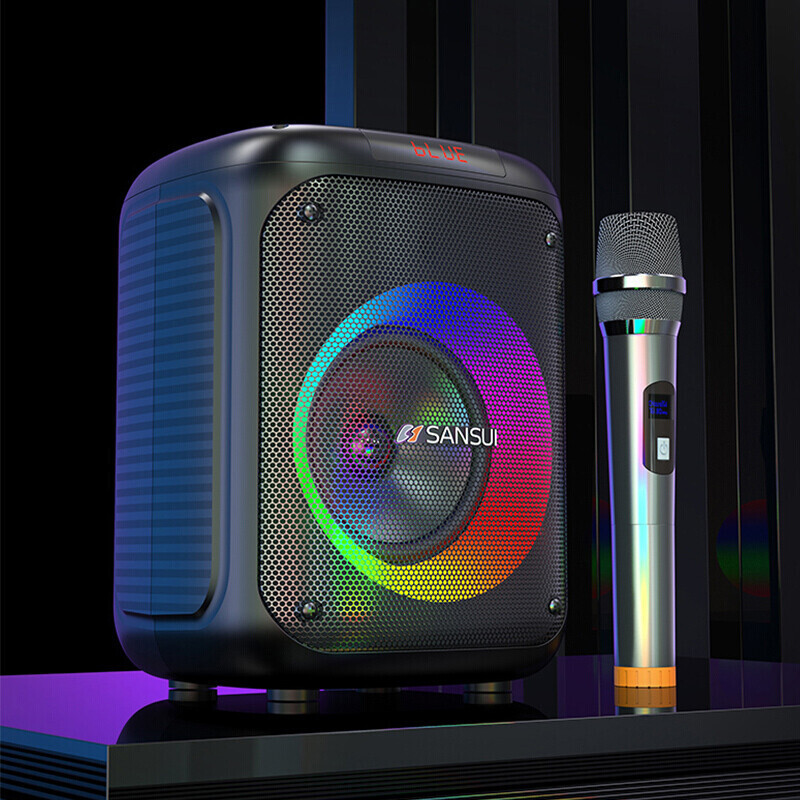 山水t19蓝牙音箱便携式手提广场舞音响户外直播k歌音响灯光音箱