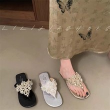 珍珠仙女风人字拖鞋凉鞋2024年新款夏季法式复古波西米亚罗马女鞋