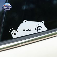 可爱猫咪车贴小猫敲窗个性汽车贴纸车窗贴画创意摩托车油箱车身贴