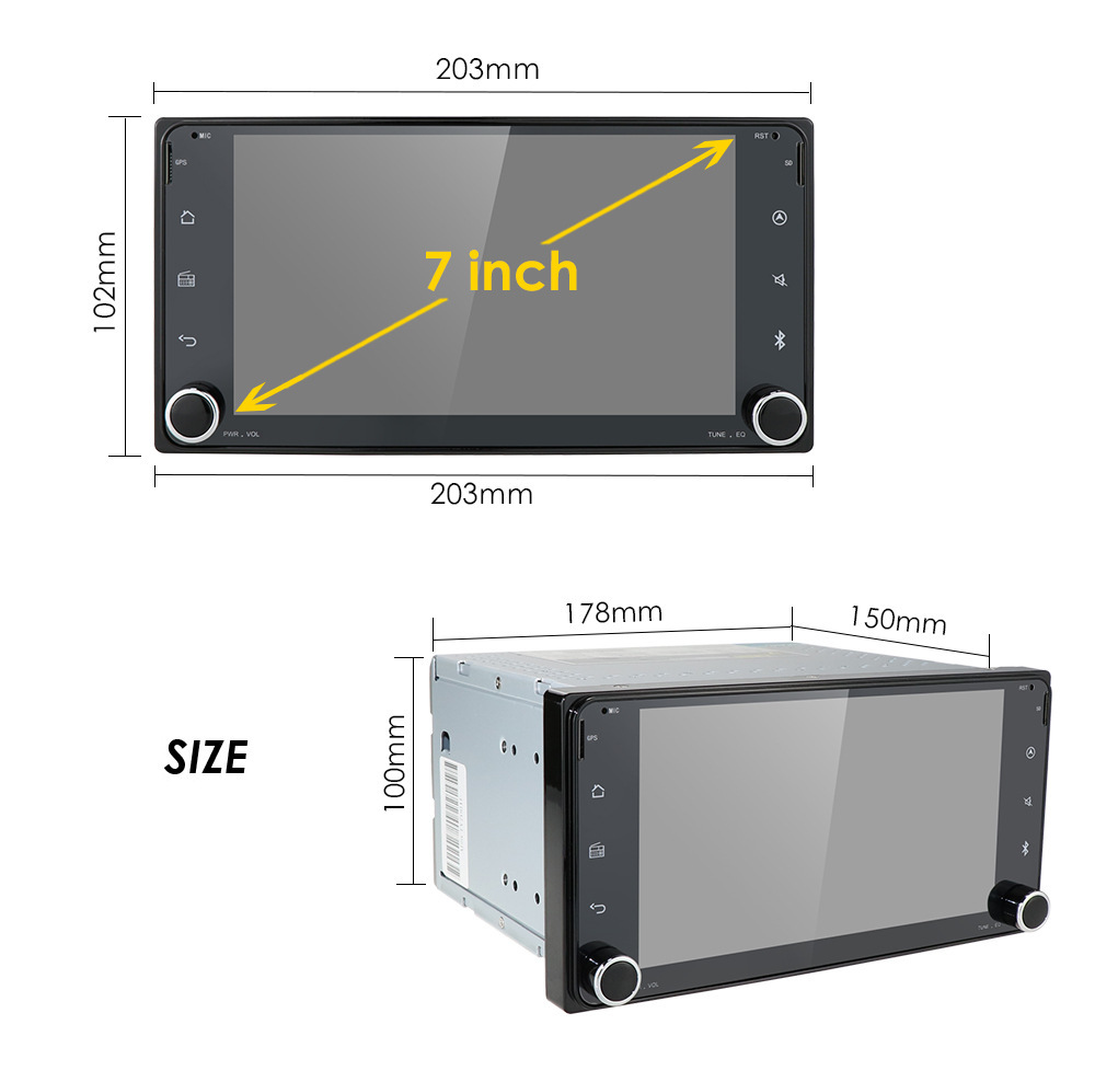7-Inch Android Navigation 4+64G Suitable for Toyota Universal Locomotive Vehicle Navigation Car Central Control Screen All-in-One Machine