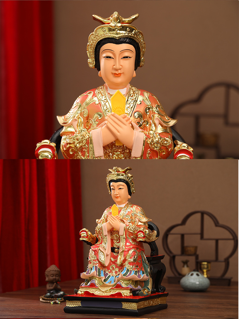 家用供奉泰山圣母娘娘三宵泰山奶奶树脂佛像摆件老母神像碧霞