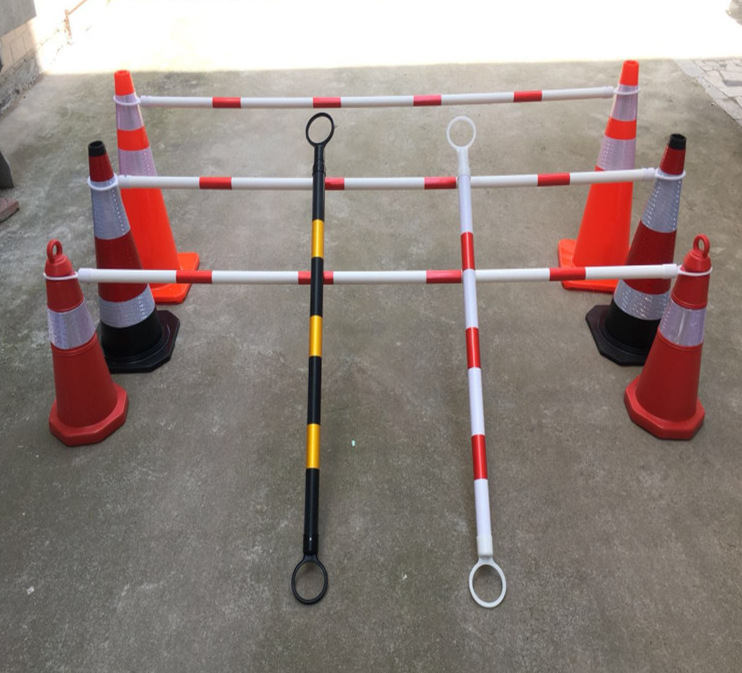 路锥伸缩固定连接杆 平衡车红白伸缩杆黑黄警示杆2米雪糕筒隔离杆