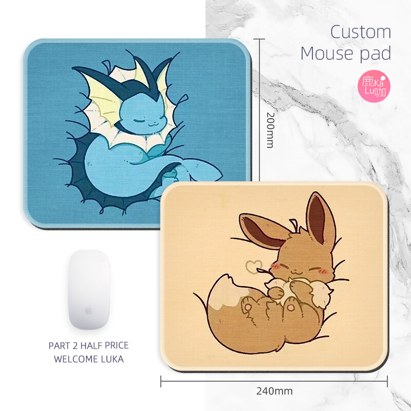 伊布鼠标垫宝可梦可爱卡通周边简约风滑鼠垫新款diy布面-阿里巴巴