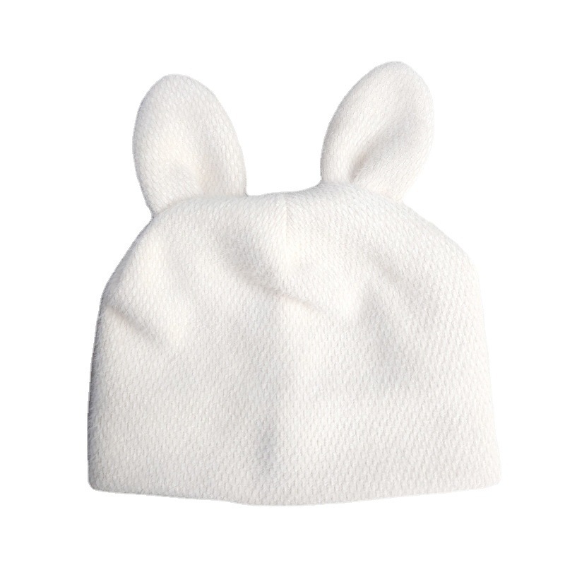 Korean Style Rabbit Ears Pile Heap Cap Cute Fashion Sleeve Cap Outdoor Keep Warm Toque Trend Knitting Wool Hat