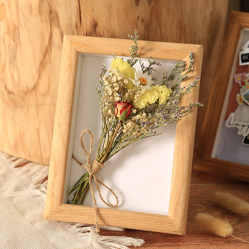 diy玫瑰干花相框摆台情侣花束画框挂墙装裱照片相册框架收藏