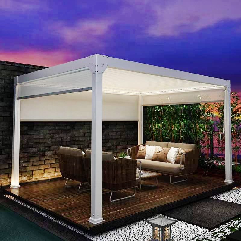 户外电动月光棚铝合金花园庭院遮阳棚阳光房别墅露天室外亭子凉亭