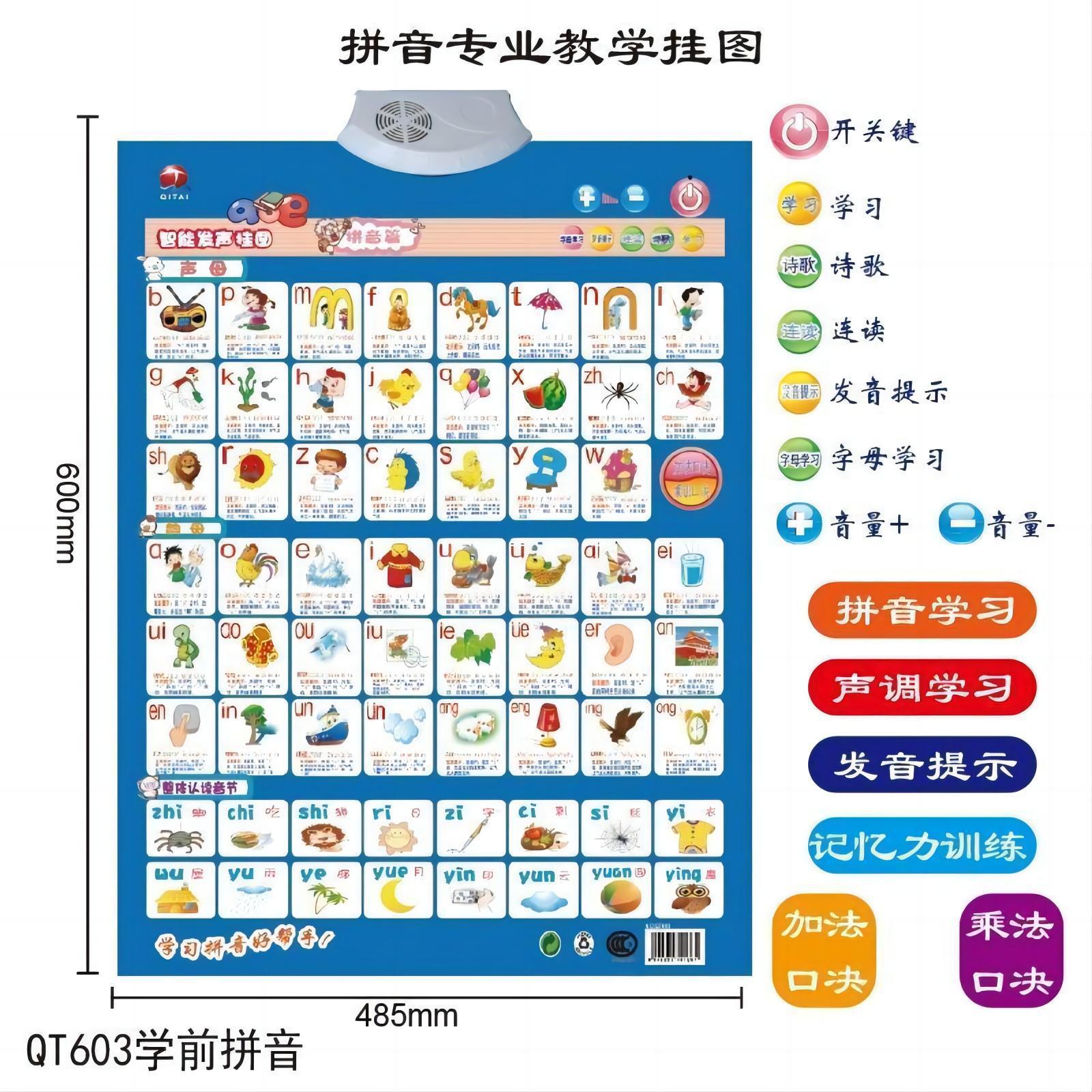 早教挂图宝宝识字0-8岁启蒙拼音学习神器 字母表墙贴幼儿儿童玩具