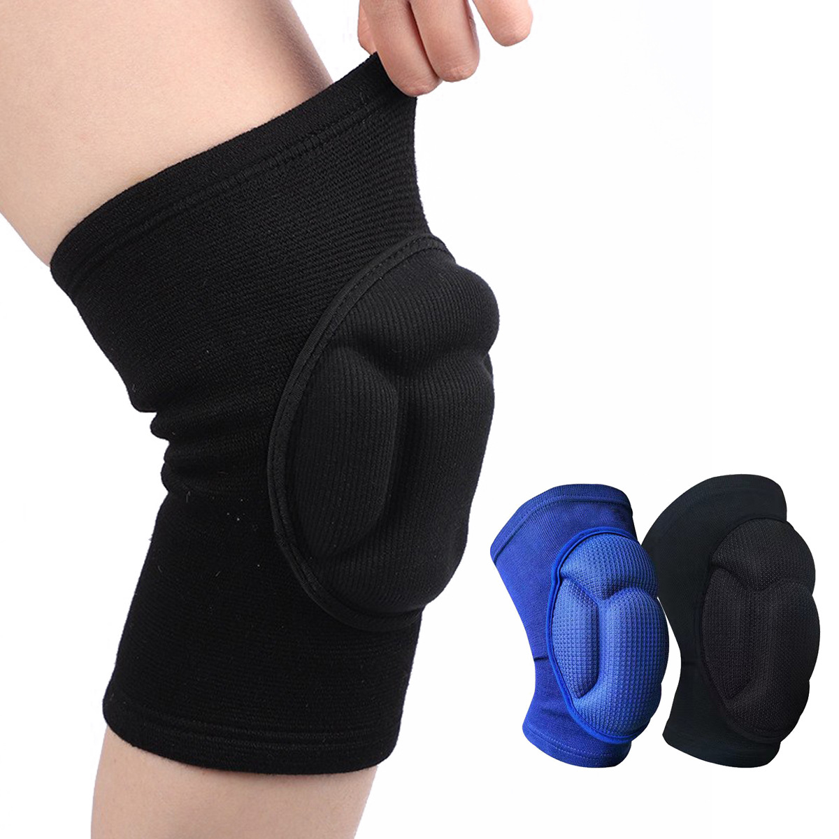 Thick High-Density Sponge Drop-Resistant Anti-Collision Knee Protector Black Sports Kneecaps Elastic Fabric Leggings