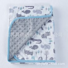 婴儿毛毯卡通豆豆绒毯双层抱毯动物外贸童毯 baby blanketswaddle