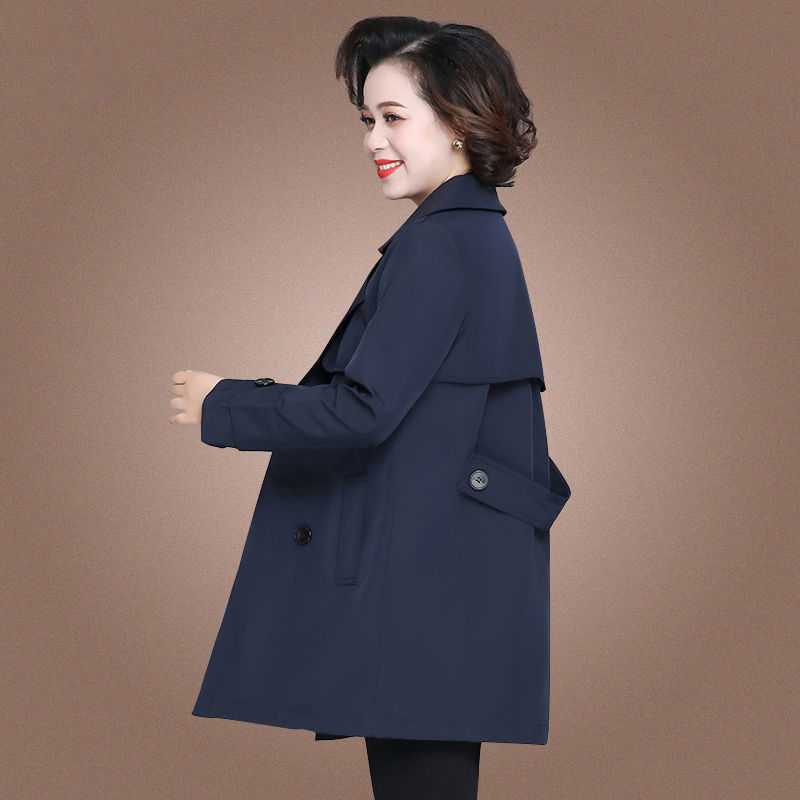 中年妈妈春秋装风衣女中长款洋气大码宽松2022新款中老年春装外套