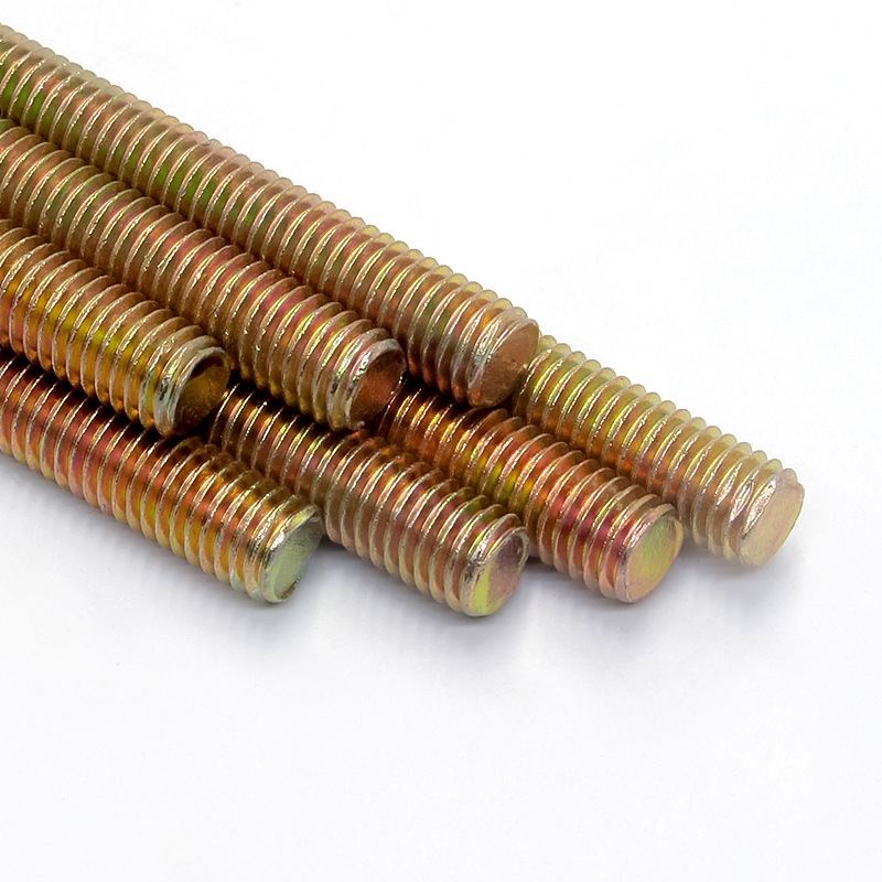 镀彩锌全牙半牙螺杆全螺纹丝杆牙条双头牙m8*60-m8*130家具链接