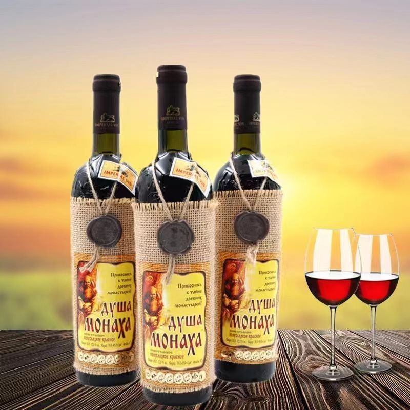 俄罗斯摩尔多瓦红酒麻袋修道士半甜葡萄酒微醺原瓶装进口-阿里巴巴