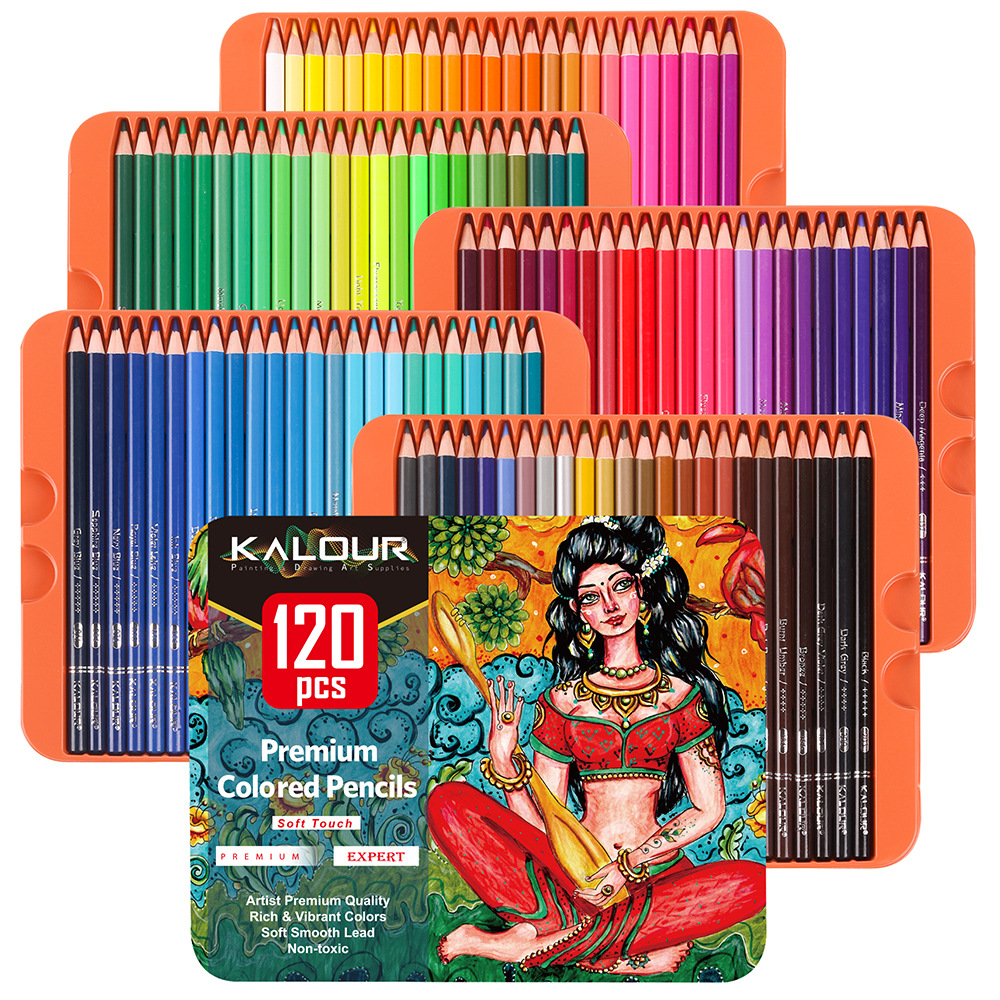 Cross-Border Hot Selling 120 Color Oily Colored Pencil Hand-Painted Graffiti Coloring Color Lead Suit Drawing Pencil