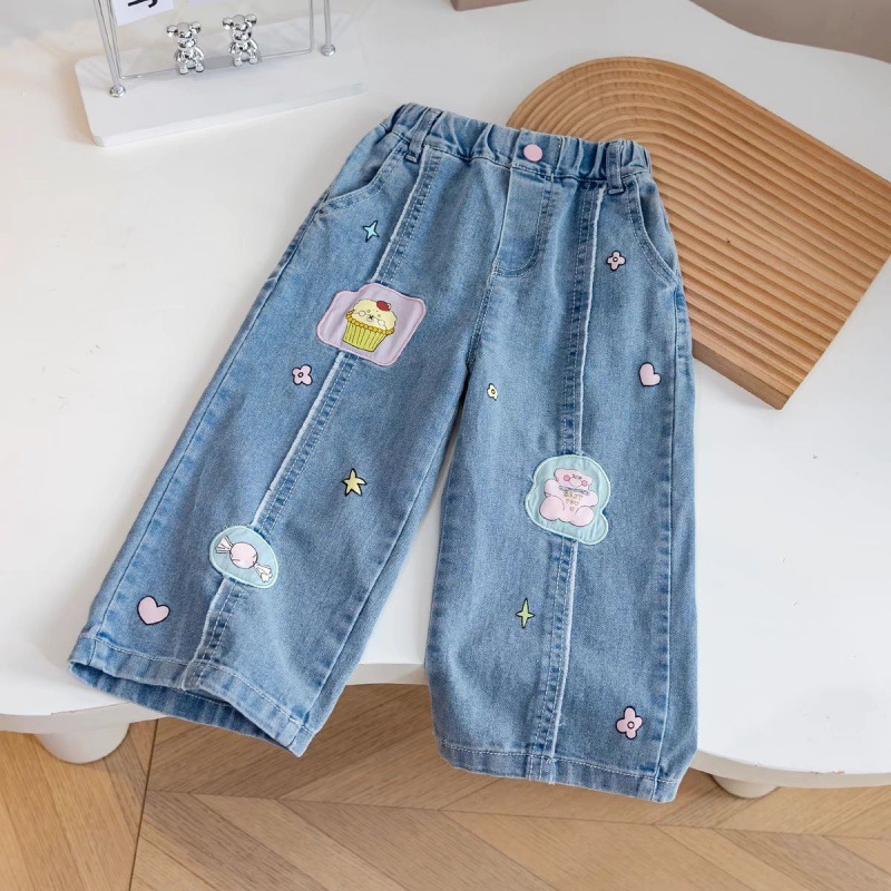 儿童春秋棉裤新款女童春季宽松筒裤宝宝洋气休闲裤子-阿里巴巴