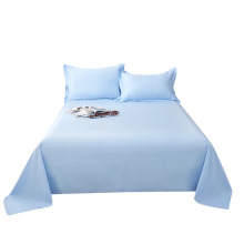 06YM纯棉100全棉床单单件纯色布料简约直角蓝粉白色春夏被单枕套2